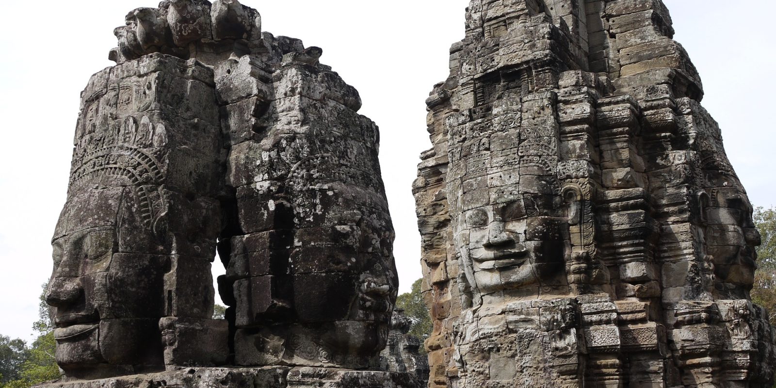 Stone sculpture at Angkor Thom, Cambodia.